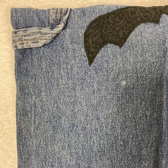 Faded glory denim blue jean Halloween appliqué overalls size 5/6 - Picture 11 of 11